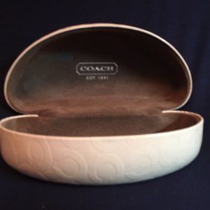 Coach Sunglass Eyeglass Case Ivory White Hard Clam Shell